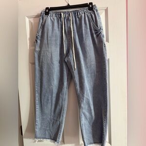 FTCayanz Women’s Elastic Waist Cropped Jeans